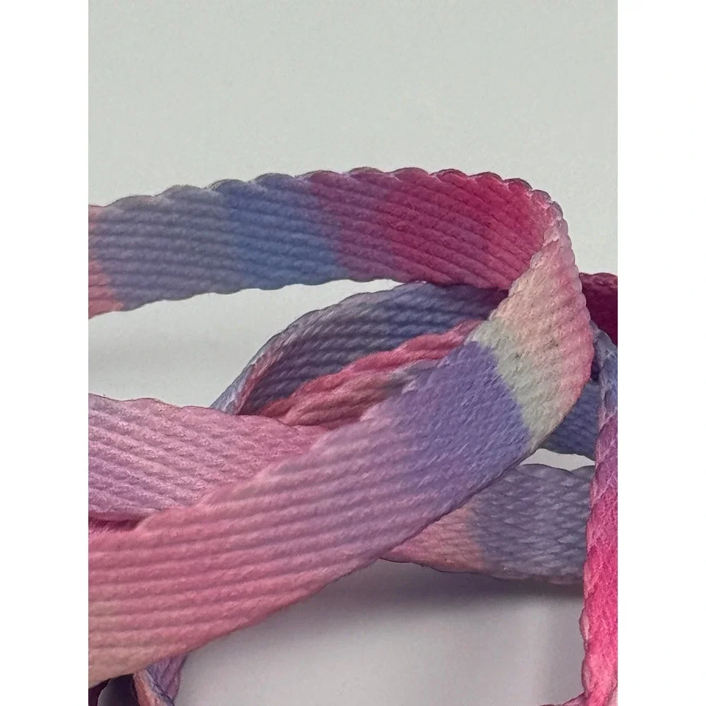 Tie Dye Retractable Badge Reel Lanyard Pink Purple Blue Fleur-de-lis Accent‎